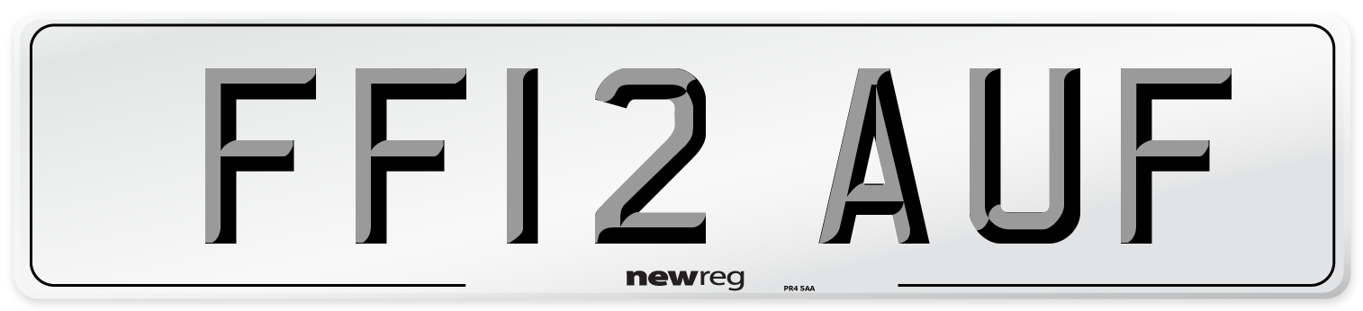 FF12 AUF Number Plate from New Reg